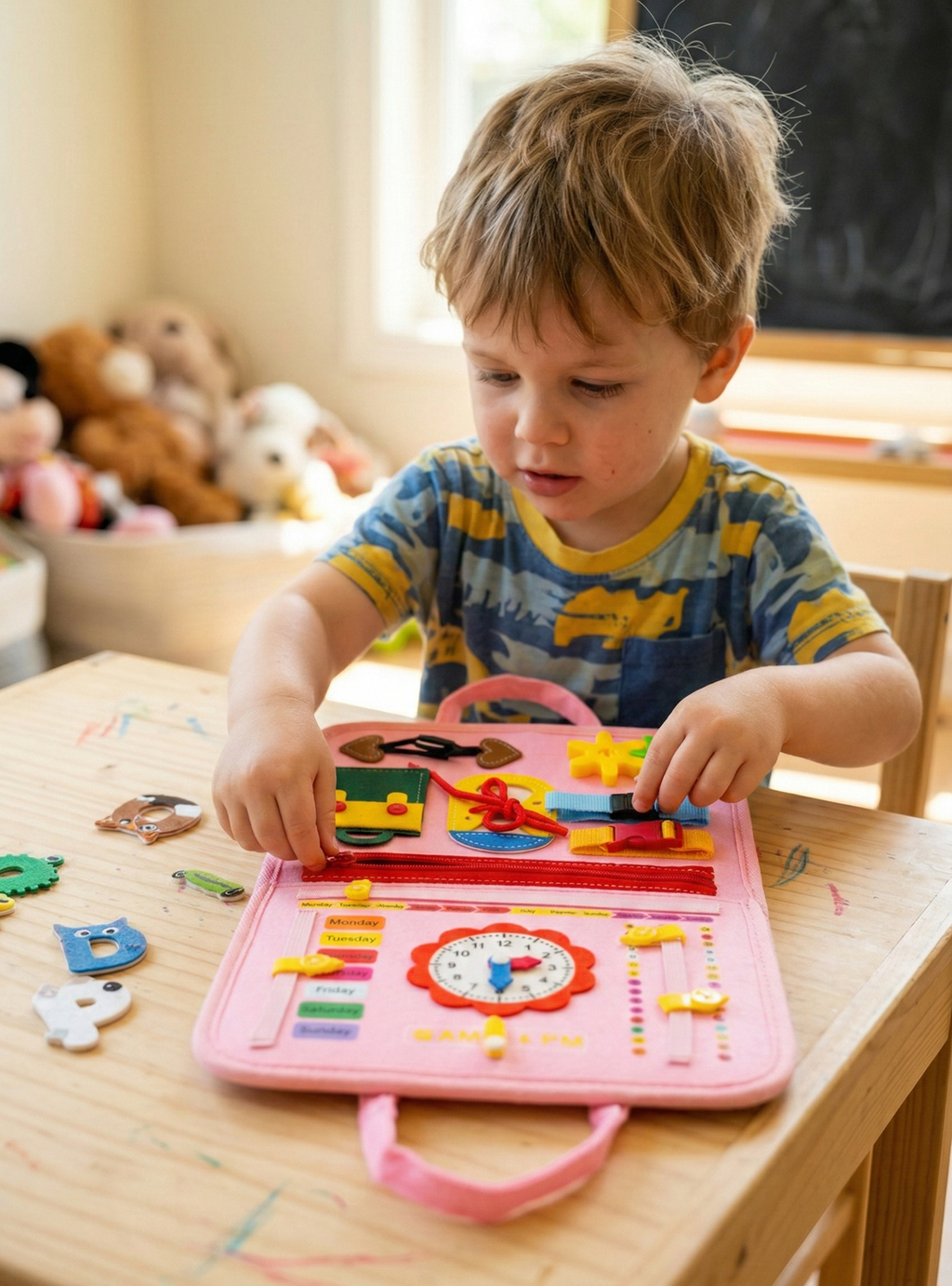 Montessori Busy Book Sensory Busy Book for 1-6 Year Old Boys & Girls