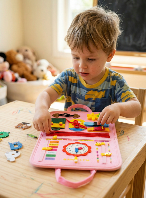 Montessori Busy Book Sensory Busy Book for 1-6 Year Old Boys & Girls